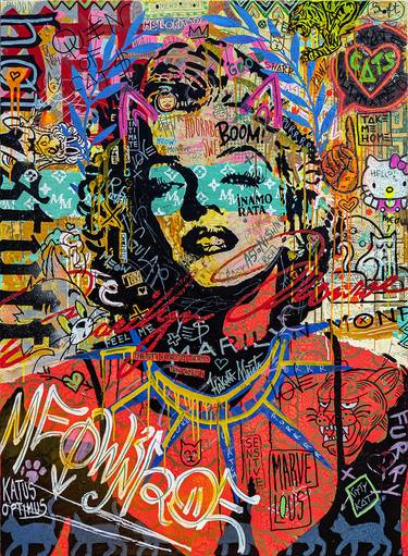 Louis Vuitton Multicolor Paint Drip Fashion Graffiti Pop Art Wall