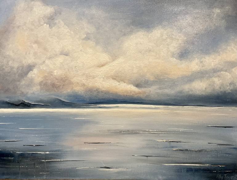 Acrylic Seascape Painting, Dawn Over Inlet