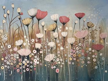 Original Abstract Floral Paintings by Ally Toye