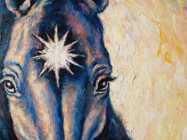 Original Expressionism Horse Painting by Aleksandra Miliutina