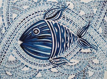 Print of Fish Paintings by Khrystyna-Maria Tkalenko