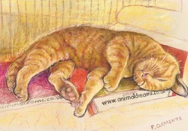 Original Impressionism Cats Drawings by Patricia Clements