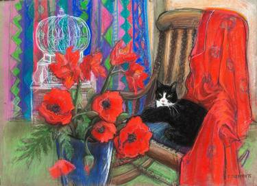 Original Impressionism Still Life Drawings by Patricia Clements