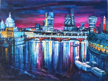 Original Contemporary Cities Paintings by Patricia Clements