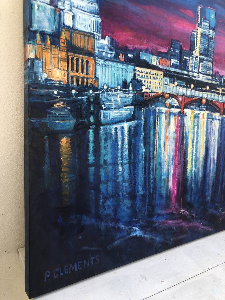 Original Contemporary Cities Painting by Patricia Clements