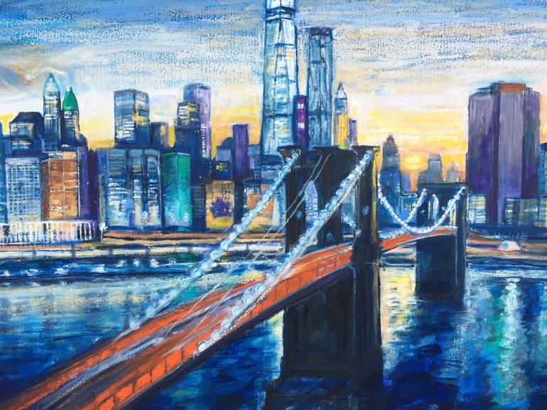 Original Contemporary Cities Painting by Patricia Clements