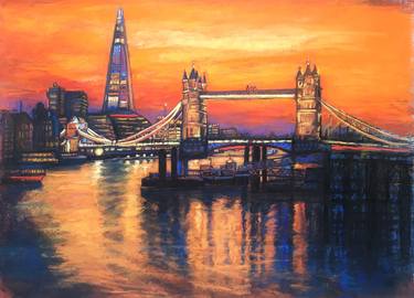 Shard and Tower Bridge London sunset thumb
