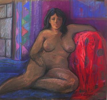 Gauguin inspired nude pastel painting thumb