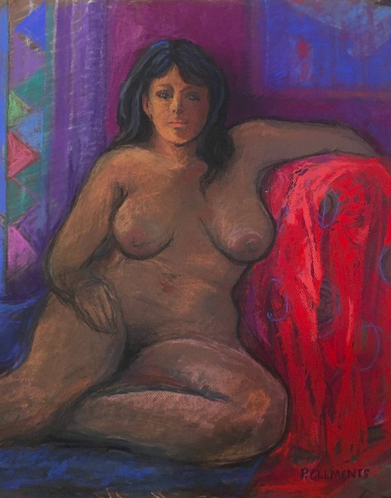 Original Figurative Nude Drawing by Patricia Clements