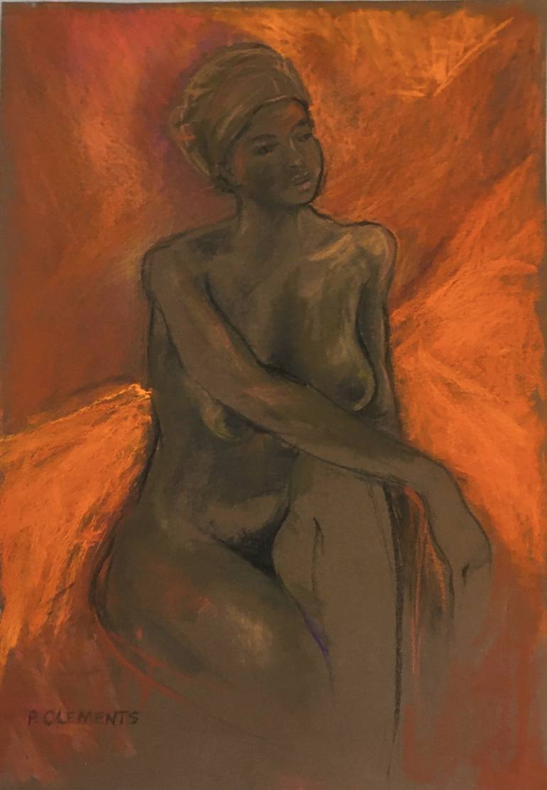 Original Figurative Nude Drawing by Patricia Clements
