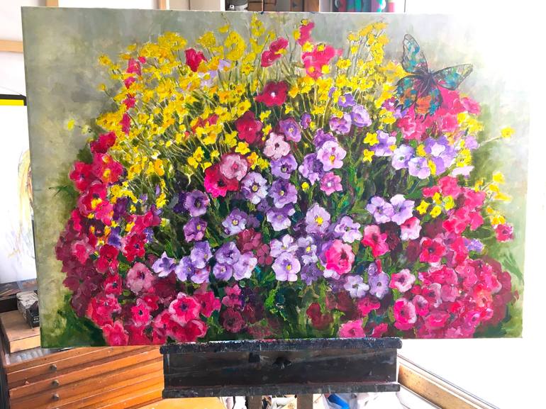 Original Modern Floral Painting by Patricia Clements