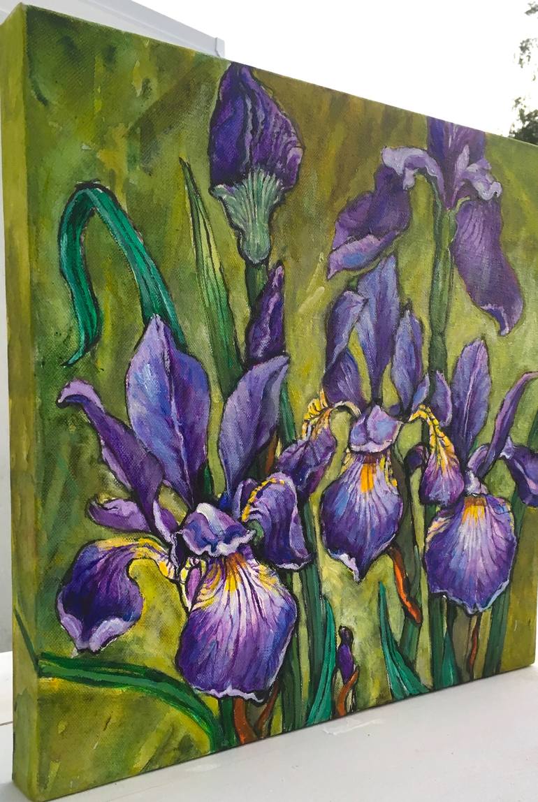 Irises inspired by Van Gogh Painting by Patricia Clements | Saatchi Art
