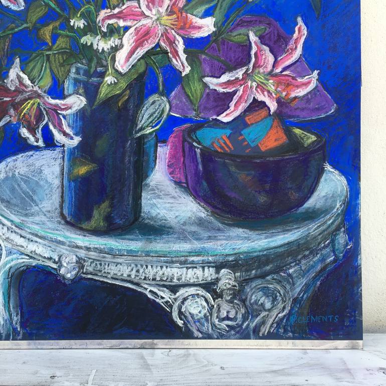 Original Impressionism Still Life Drawing by Patricia Clements