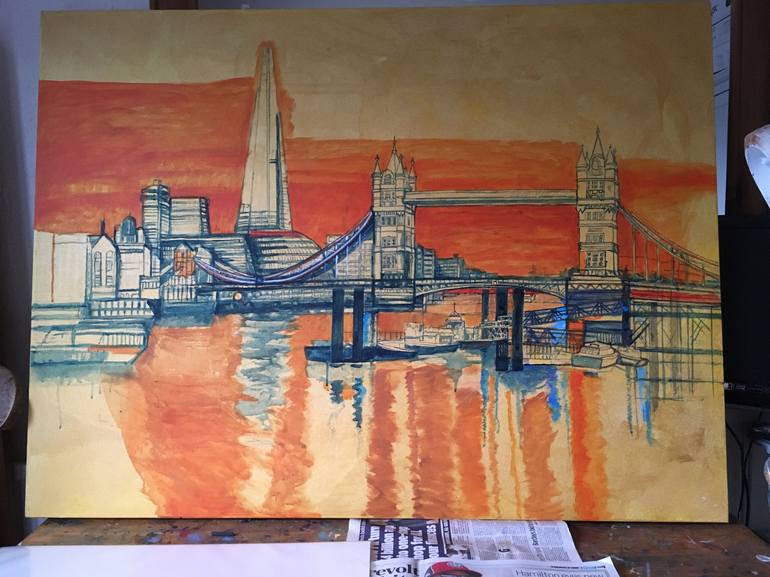 Original Cities Painting by Patricia Clements