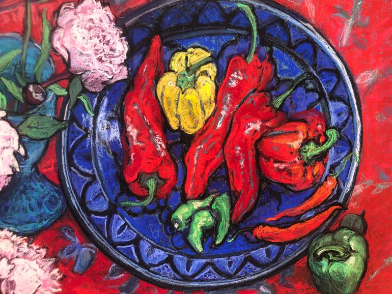 Original Impressionism Still Life Drawing by Patricia Clements