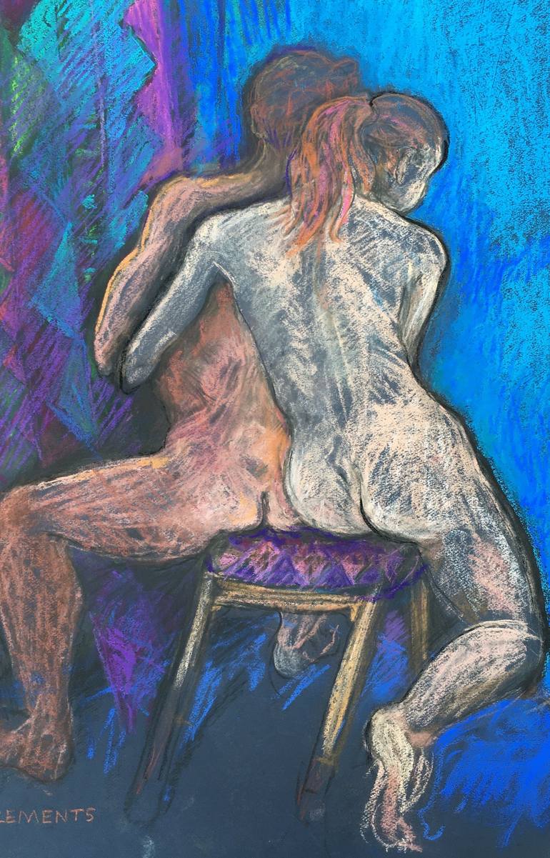 Original Figurative Nude Drawing by Patricia Clements