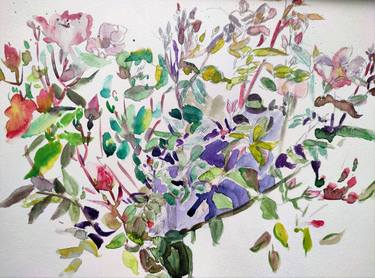 Print of Impressionism Floral Paintings by Linda Clerget