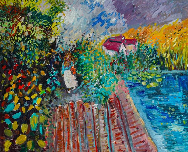 Original Impressionism Landscape Painting by Linda Clerget
