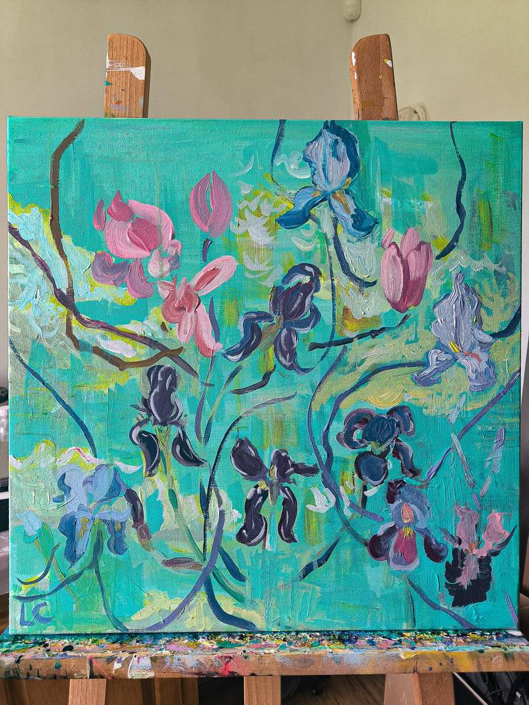Original Fauvism Floral Painting by Linda Clerget