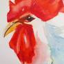 Rooster watercolor.