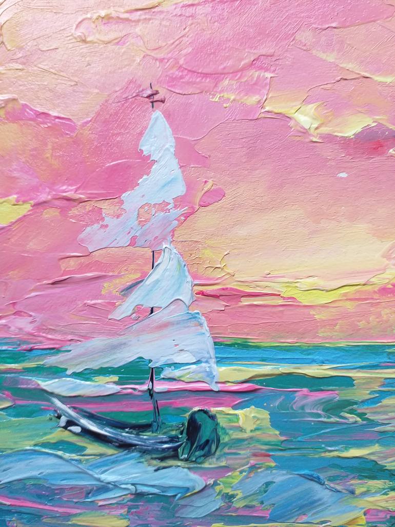 Original Abstract Seascape Painting by Zinaida Vysota Dacenko