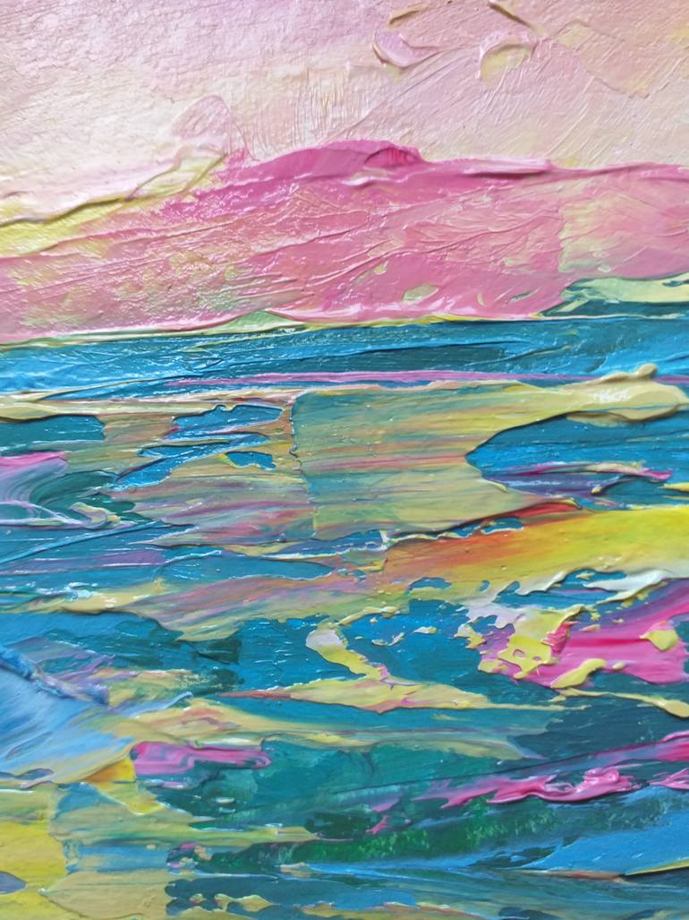 Original Abstract Seascape Painting by Zinaida Vysota Dacenko