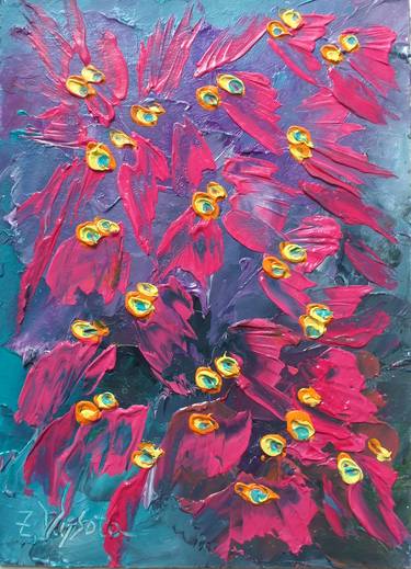 Original Abstract Expressionism Floral Paintings by Zinaida Vysota Dacenko