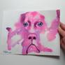 Pink dog painting.