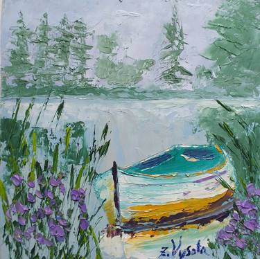 Original Boat Paintings by Zinaida Vysota Dacenko