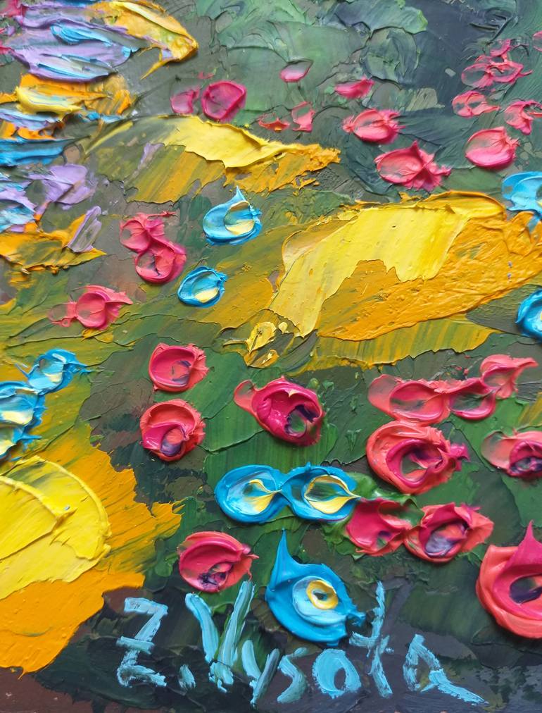 Original Art Deco Landscape Painting by Zinaida Vysota Dacenko