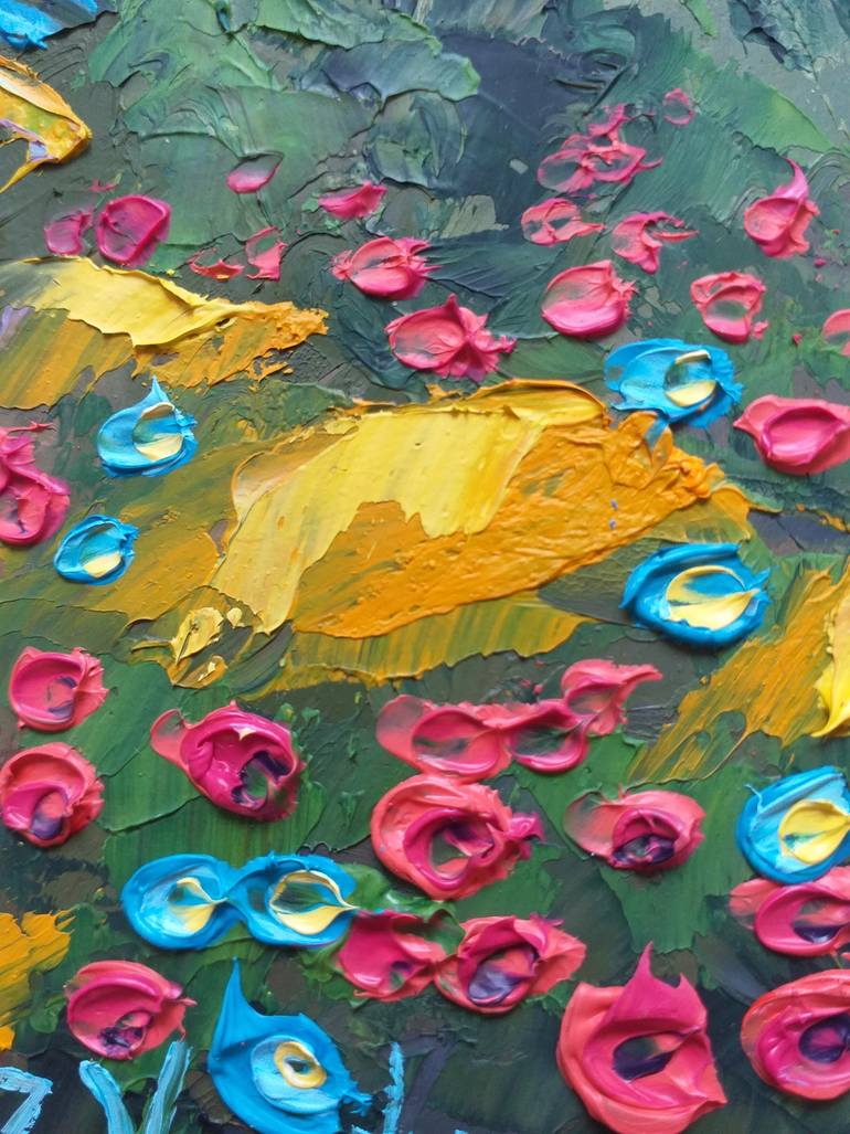 Original Art Deco Landscape Painting by Zinaida Vysota Dacenko