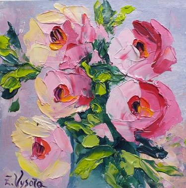 Original Expressionism Floral Paintings by Zinaida Vysota Dacenko