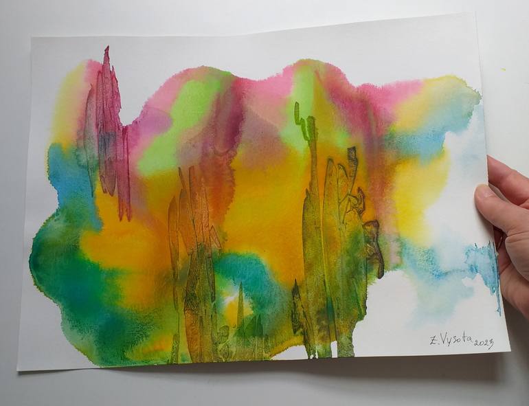Original Abstract Expressionism Abstract Painting by Zinaida Vysota Dacenko