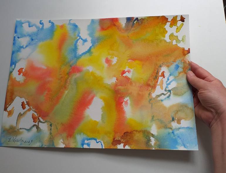 Original Abstract Expressionism Abstract Painting by Zinaida Vysota Dacenko