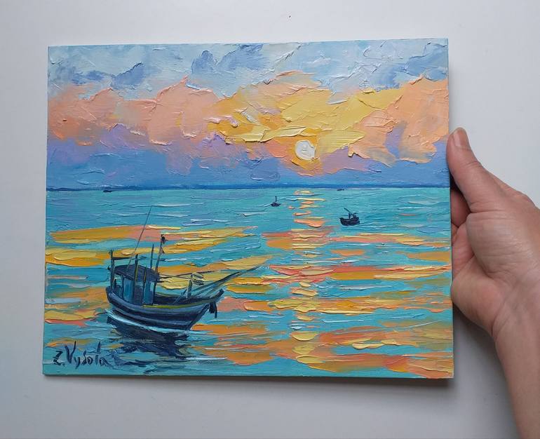 Original Contemporary Seascape Painting by Zinaida Vysota Dacenko