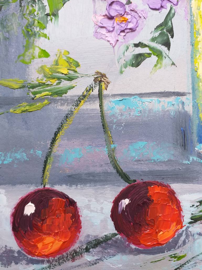 Original Abstract Expressionism Floral Painting by Zinaida Vysota Dacenko