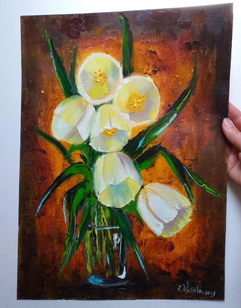 Original Contemporary Floral Painting by Zinaida Vysota Dacenko