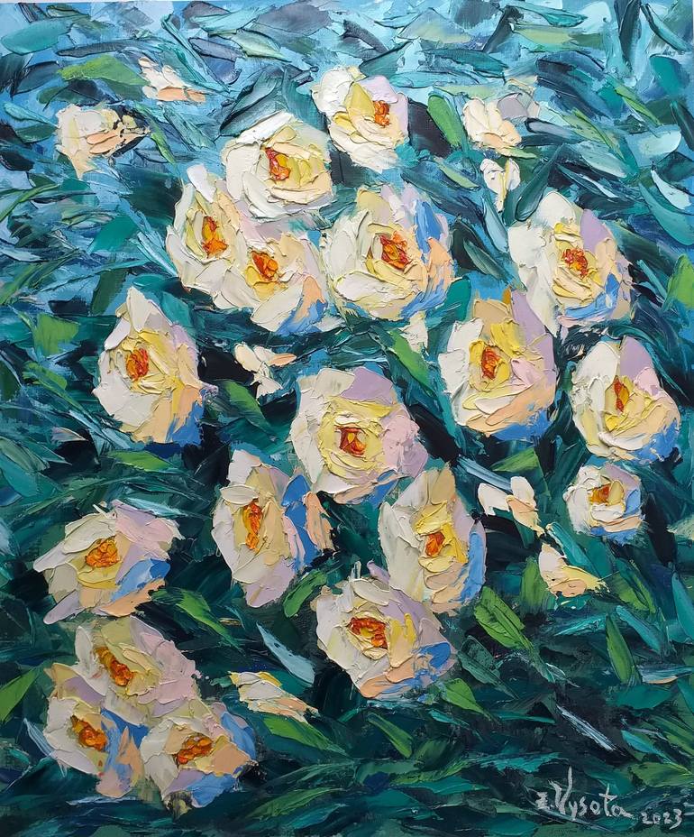 Print of Abstract Expressionism Floral Paintings by Zinaida Vysota Dacenko
