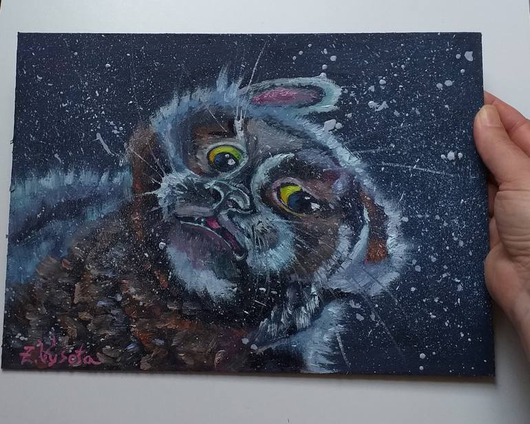 Original Contemporary Cats Painting by Zinaida Vysota Dacenko