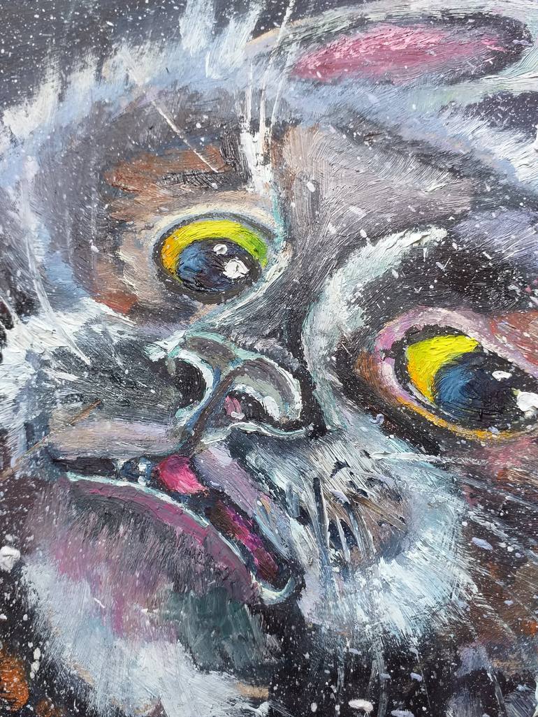 Original Cats Painting by Zinaida Vysota Dacenko