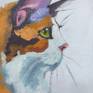 Cat oil painting.