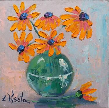 Original Expressionism Floral Paintings by Zinaida Vysota Dacenko