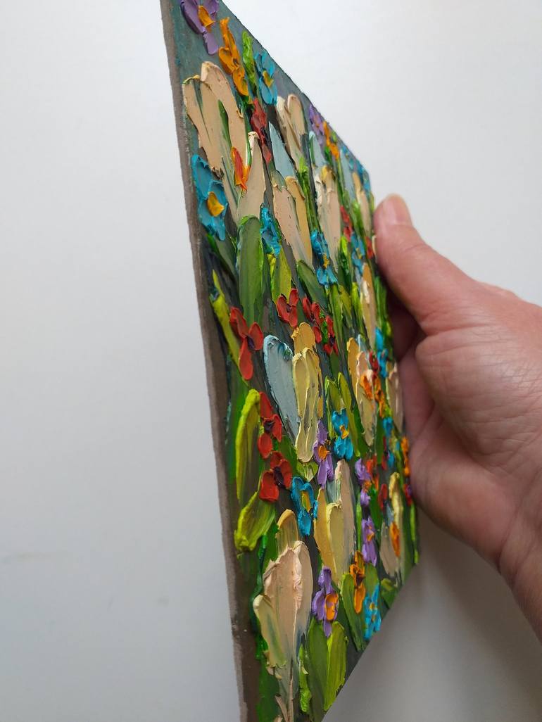 Original Abstract Expressionism Floral Painting by Zinaida Vysota Dacenko