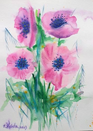 Print of Floral Paintings by Zinaida Vysota Dacenko
