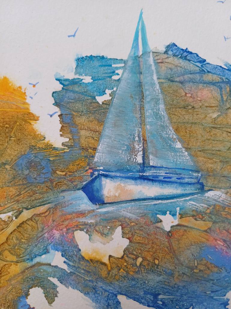 Original Abstract Seascape Painting by Zinaida Vysota Dacenko