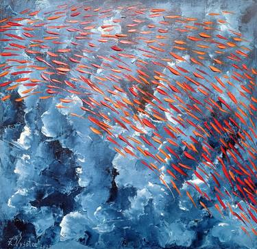 Original Abstract Seascape Paintings by Zinaida Vysota Dacenko