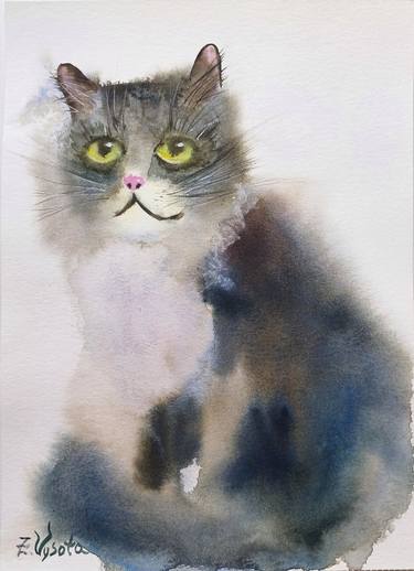 Original Cats Paintings by Zinaida Vysota Dacenko