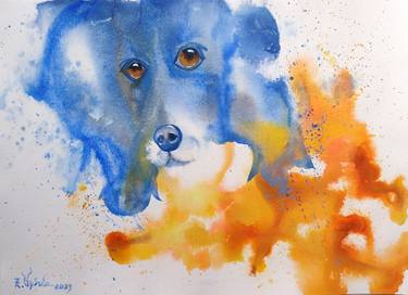 Print of Contemporary Dogs Paintings by Zinaida Vysota Dacenko