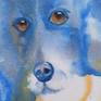 Blue dog watercolor.