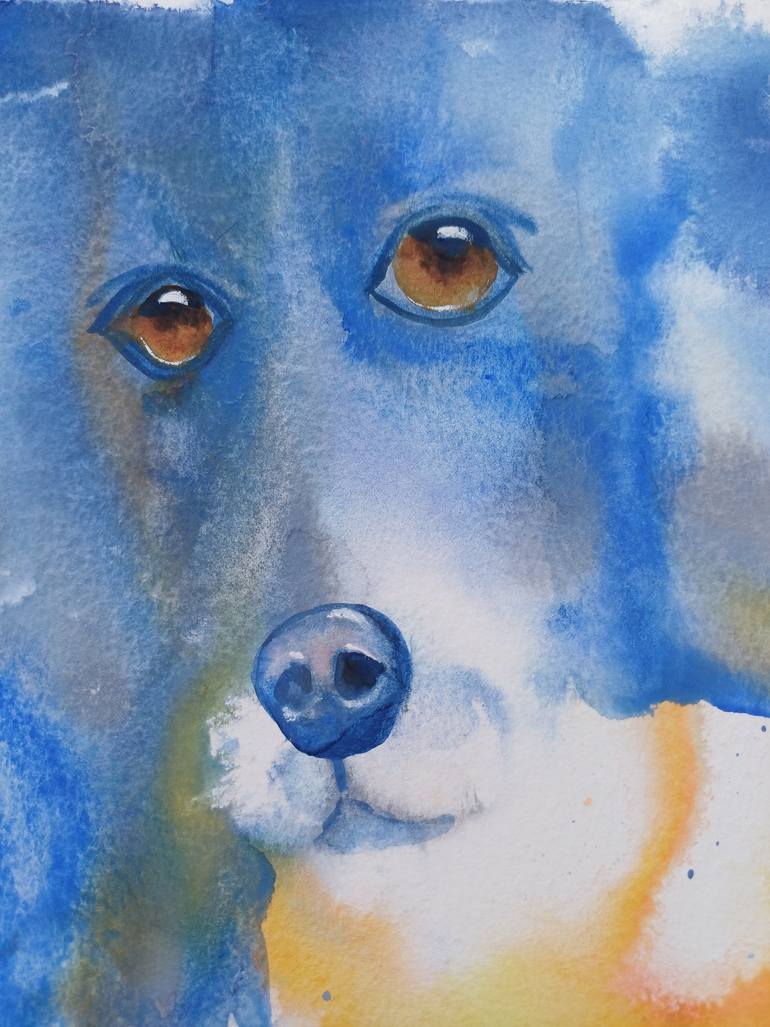 Original Contemporary Dogs Painting by Zinaida Vysota Dacenko